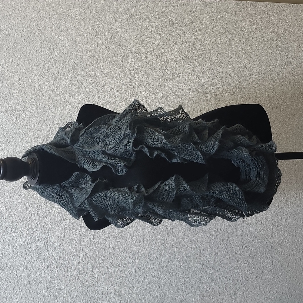 Ruffle Infinity Scarf | Slate Grey Blue